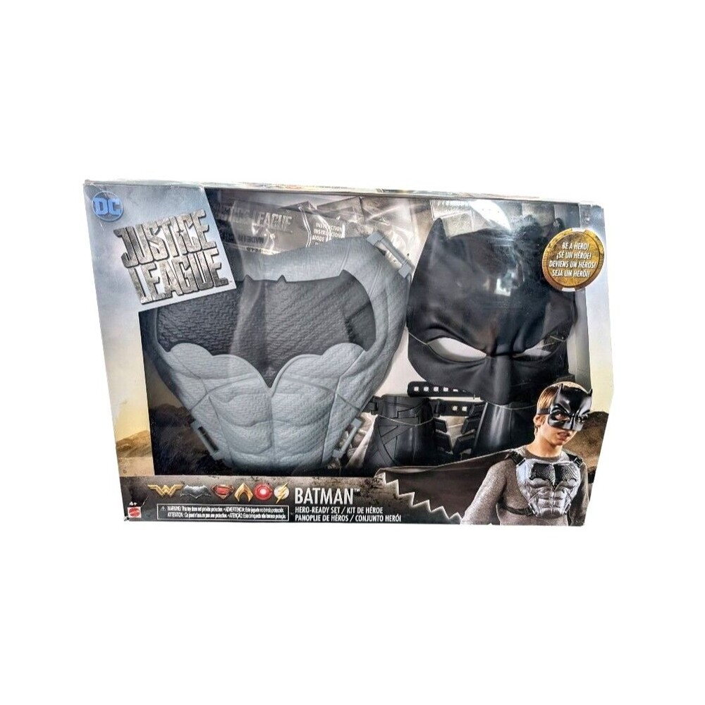 DC Justice League Batman Hero Ready Set Mask Cape Chestplate Gauntlets New